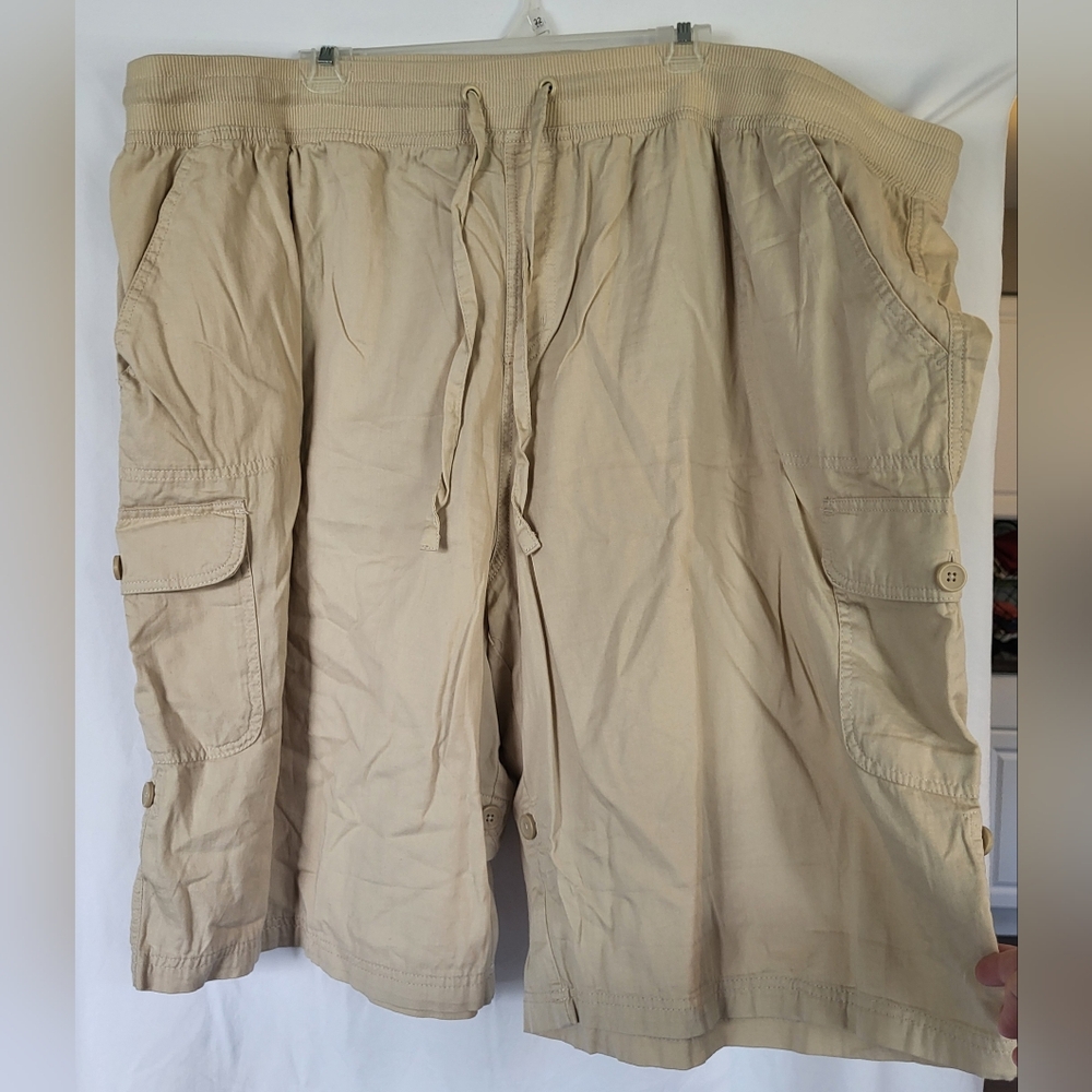 Woman Within 30W Khaki Shorts with adjustable hem